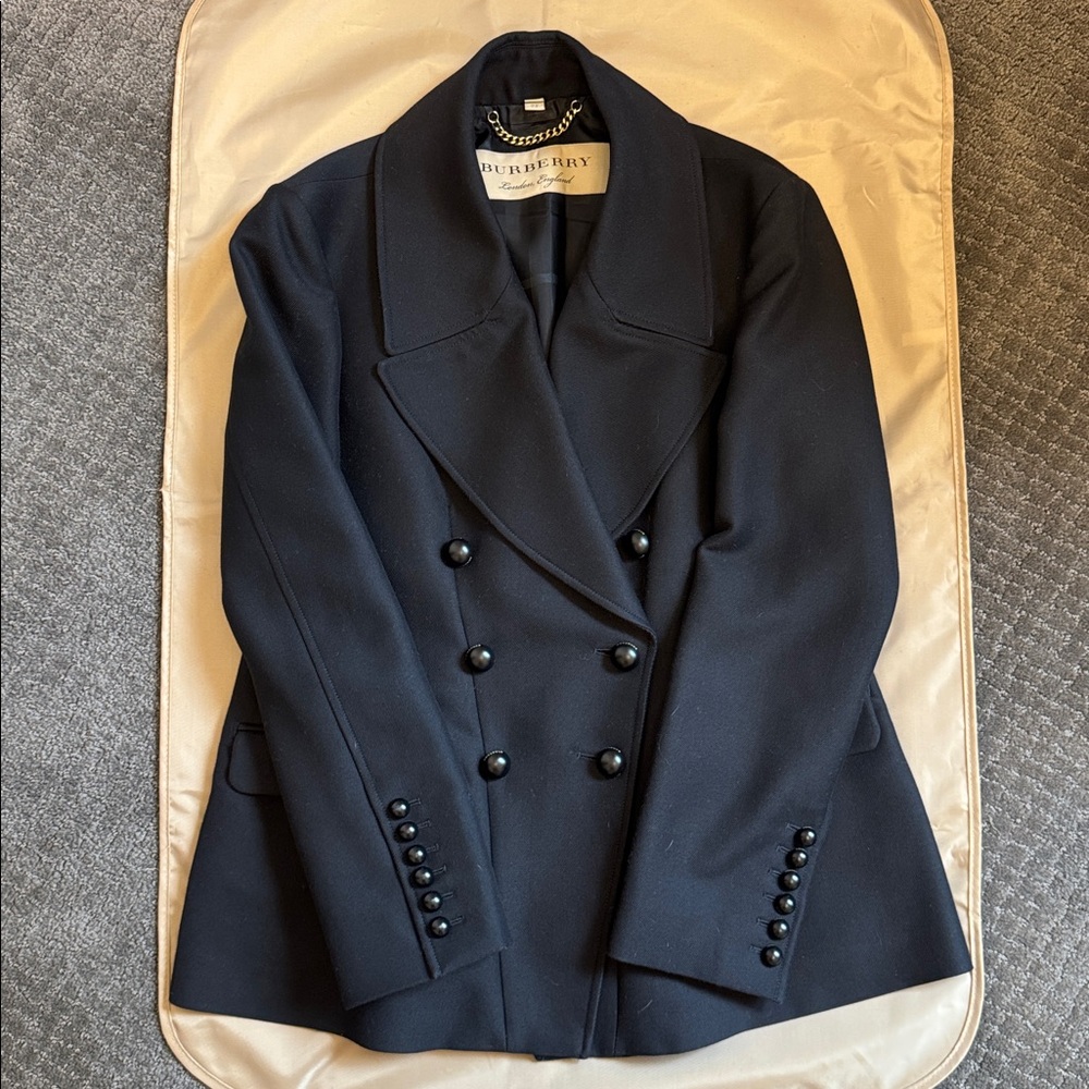 Burberry Black Blazer with Button Detail